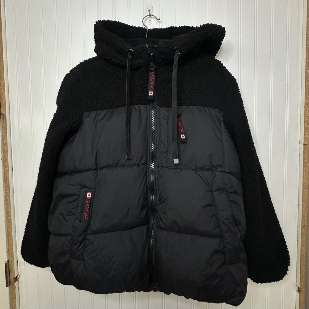 Canadá Weathergear Women's Puffy with Sherpa Hooded Jacket Size Large - Picture 2 of 9